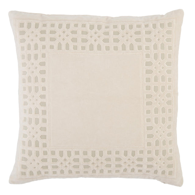 Jaipur Living Mezza Azilane Trellis Beige / Light Gray 22" x 22" Pillow