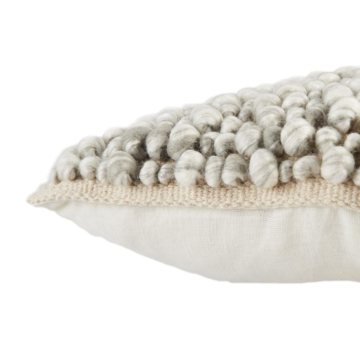 Jaipur Living Angora Kaz Textured Light Gray / Ivory 22" x 22" Pillow