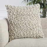 Jaipur Living Angora Kaz Textured Light Gray / Ivory 22" x 22" Pillow