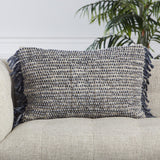 Jaipur Living Angora Honaz Textured Navy / Ivory 16" x 24" Pillow