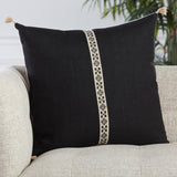 Jaipur Living Taiga Loma Tribal Black / Ivory 22" x 22" Pillow