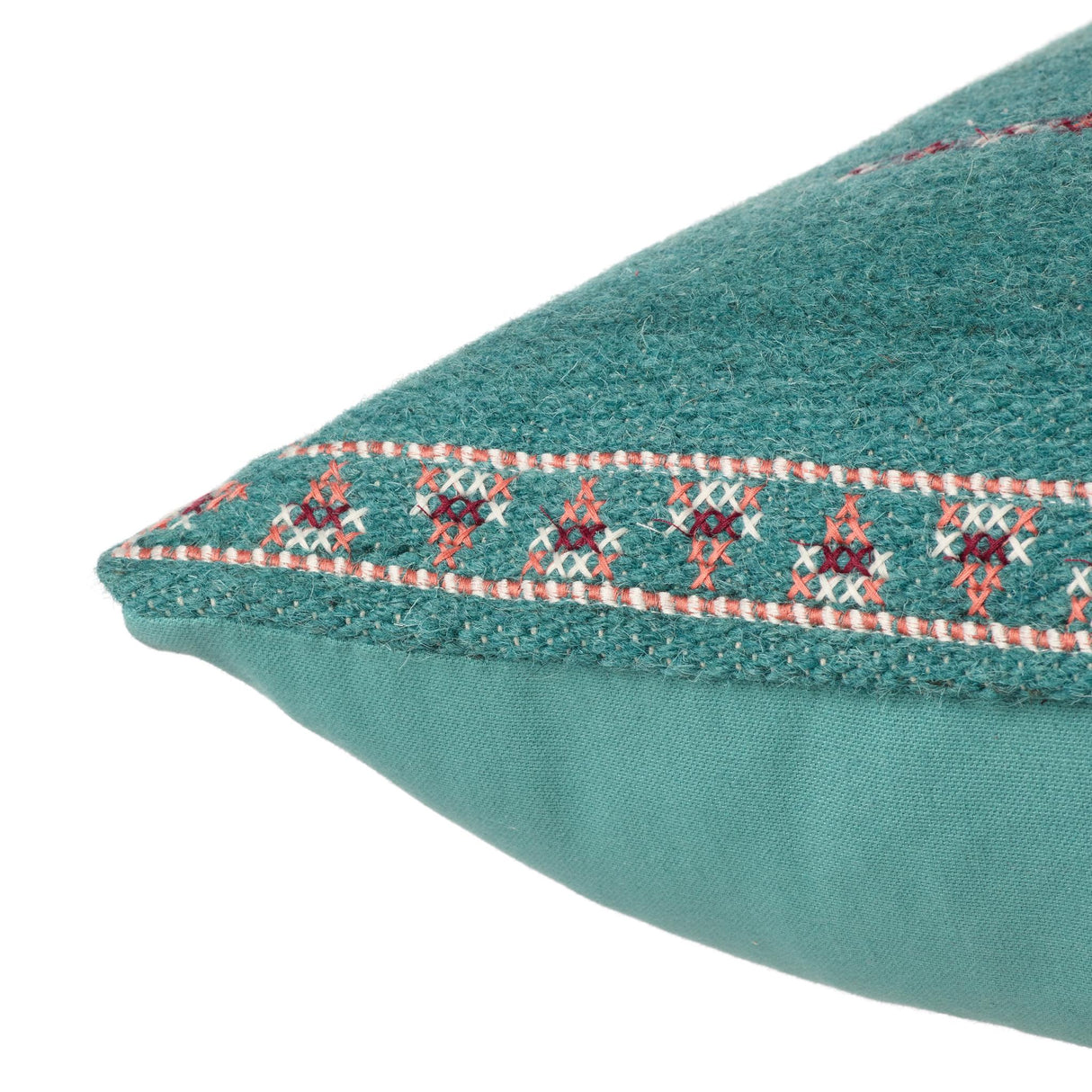 Jaipur Living Puebla Zaida Tribal Teal / Terracotta 24" x 24" Pillow