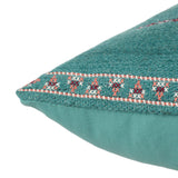 Jaipur Living Puebla Zaida Tribal Teal / Terracotta 24" x 24" Pillow