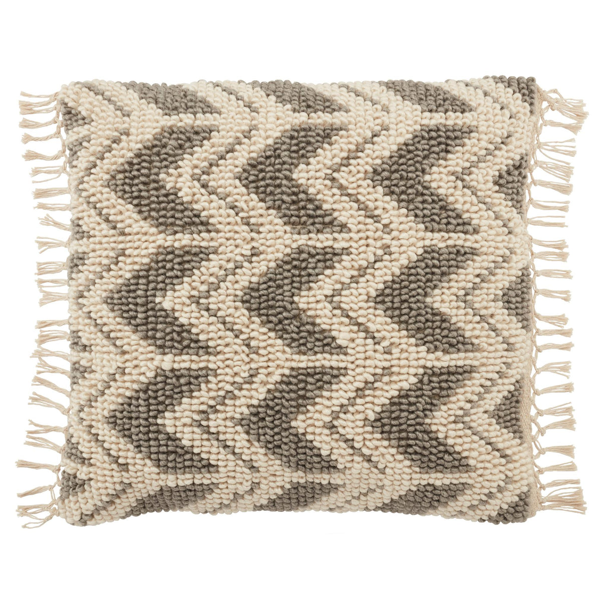 Jaipur Living Bayu Takeo Chevron Gray / Ivory 22" x 22" Pillow