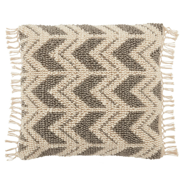 Jaipur Living Bayu Takeo Chevron Gray / Ivory 22" x 22" Pillow