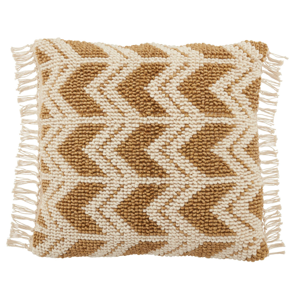 Jaipur Living Bayu Takeo Chevron Gold / Ivory 22" x 22" Pillow