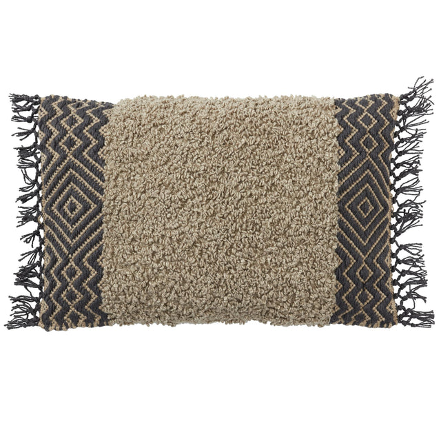 Jaipur Living Isko Lawson Geometric Tan / Dark Blue 16" x 24" Pillow