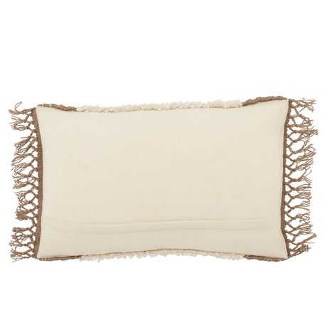 Jaipur Living Isko Lawson Geometric Cream / Taupe 16" x 24" Pillow
