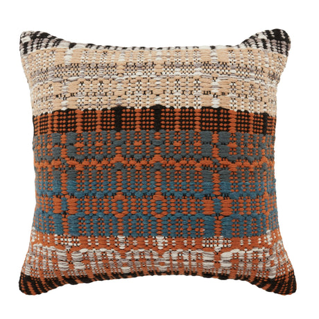 Jaipur Living Nazka Zyan Trellis Orange / Blue 22" x 22" Pillow
