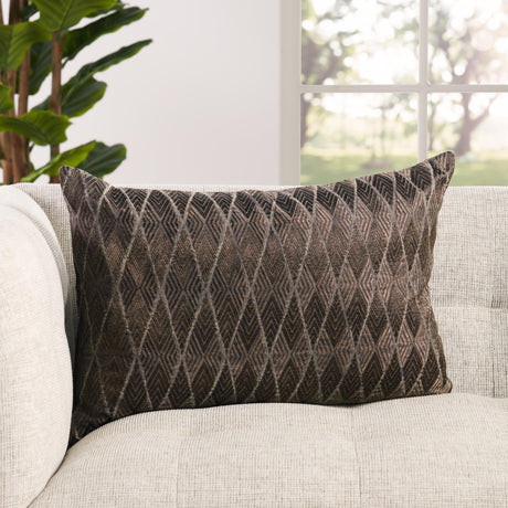 Jaipur Living Lexington Milton Geometric Dark Brown 16" x 24" Pillow
