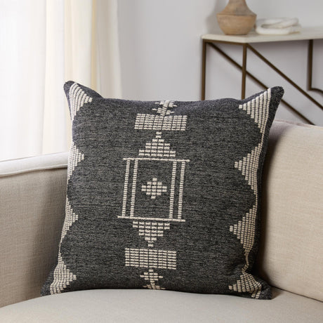 Jaipur Living Renata Anouk Tribal Black / Cream 22" x 22" Pillow