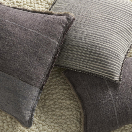 Jaipur Living Tanzy Morrigan Stripes Gray / Slate 24" x 24" Pillow