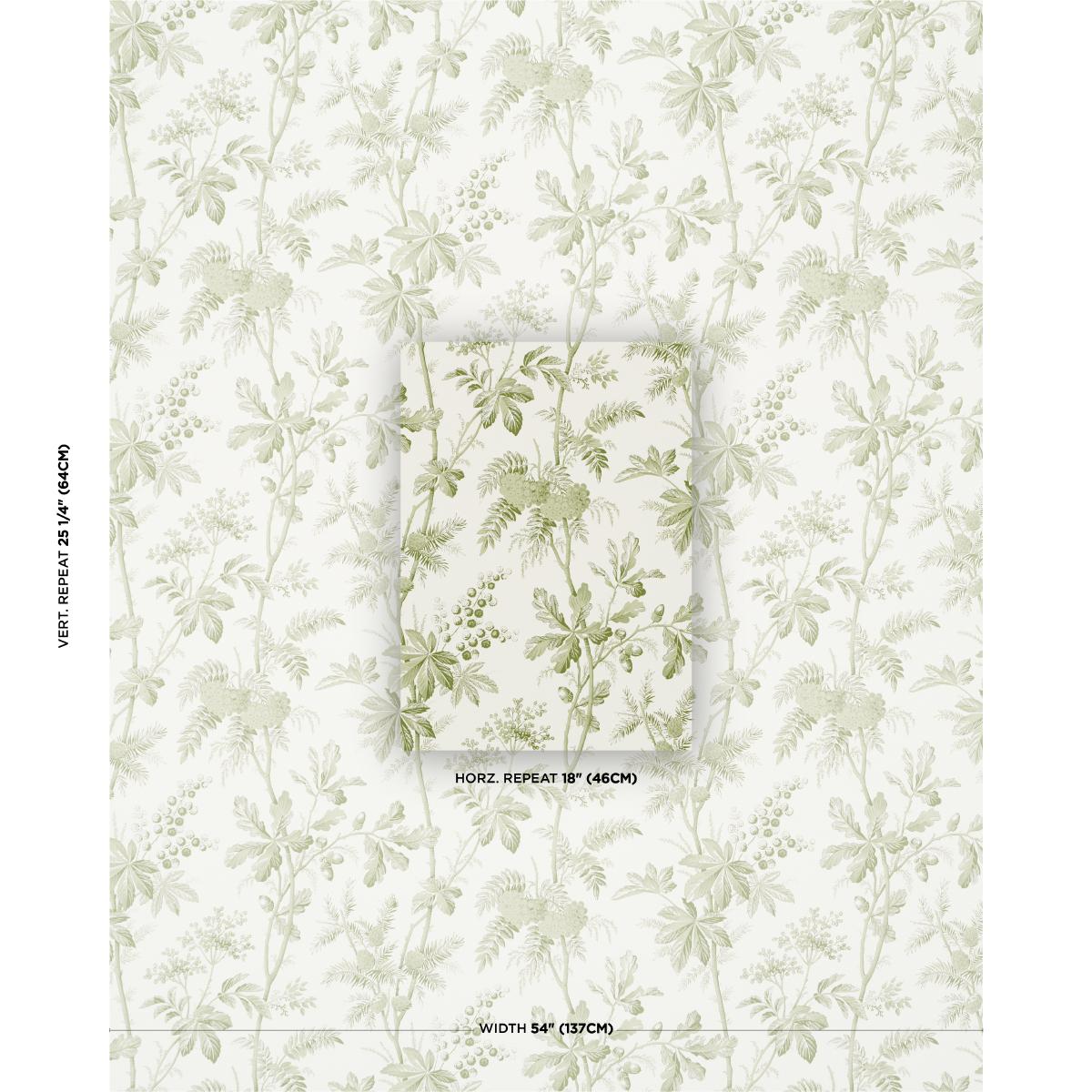 Schumacher Brantwood Vine Leaf Wallpaper