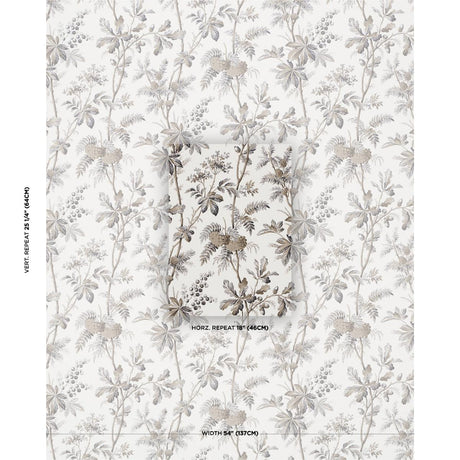 Schumacher Brantwood Vine Graphite Wallpaper