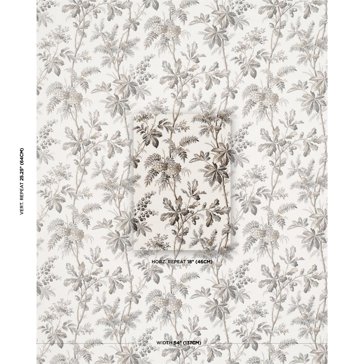 Schumacher Brantwood Vine Graphite Fabric