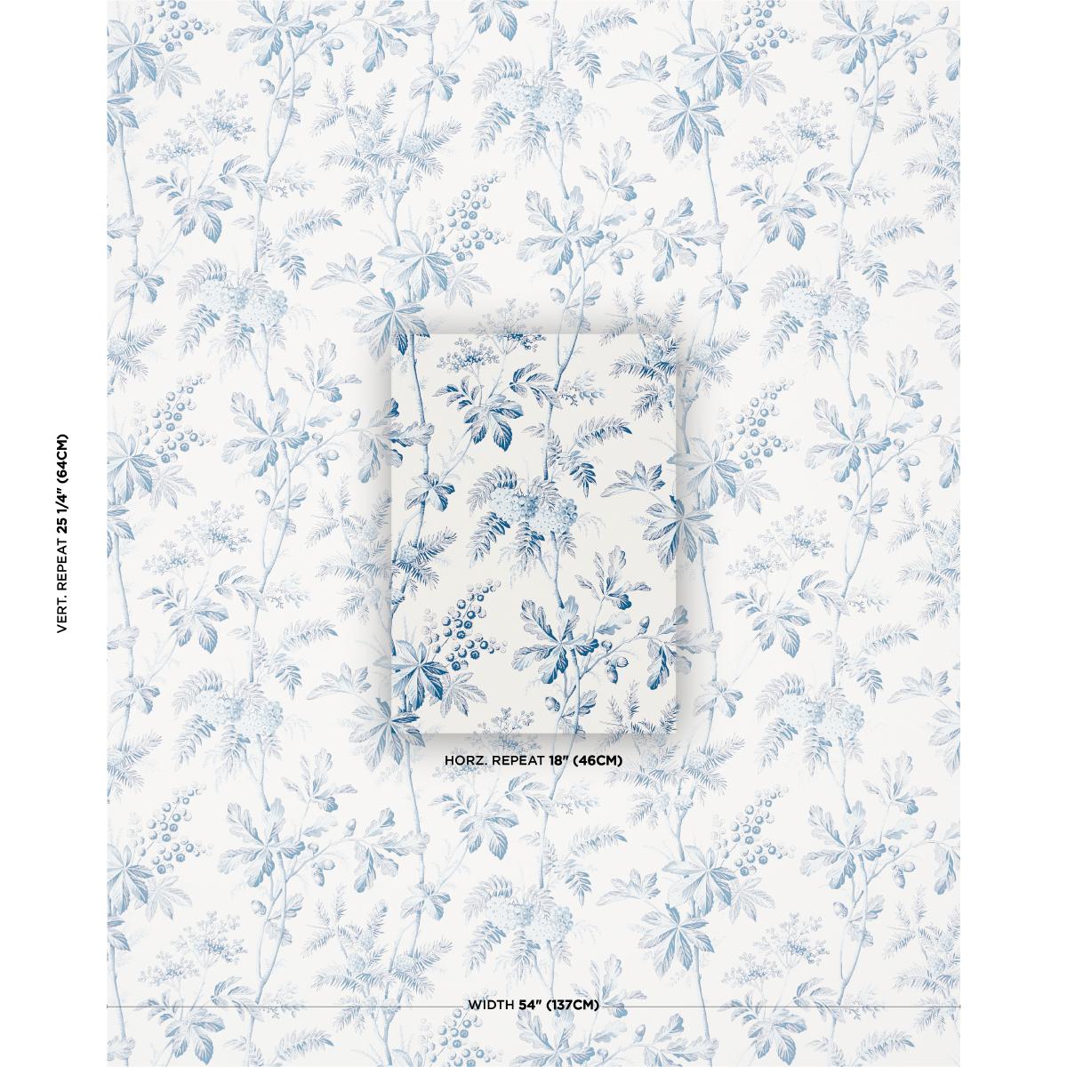 Schumacher Brantwood Vine Porcelain Wallpaper