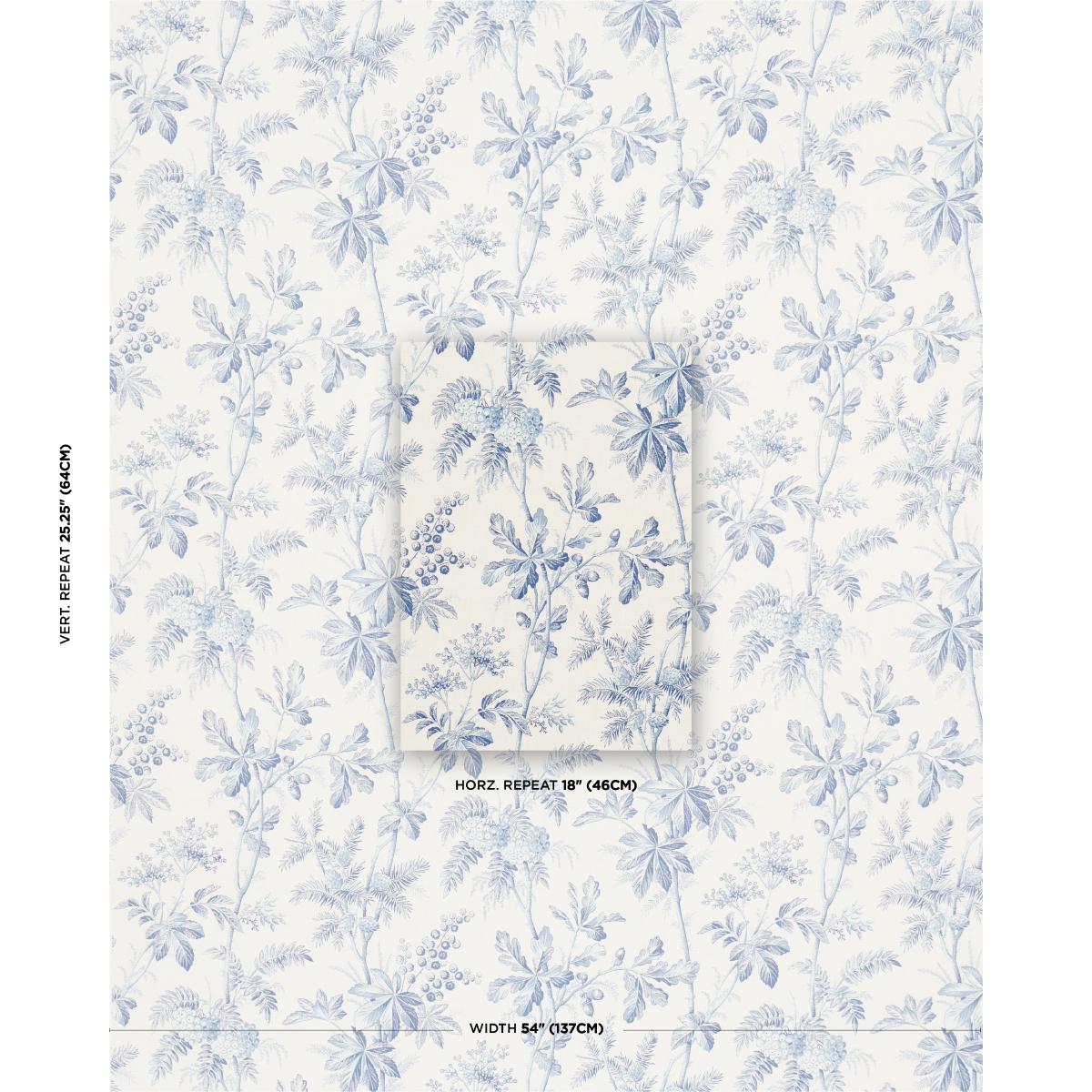 Schumacher Brantwood Vine Porcelain Fabric