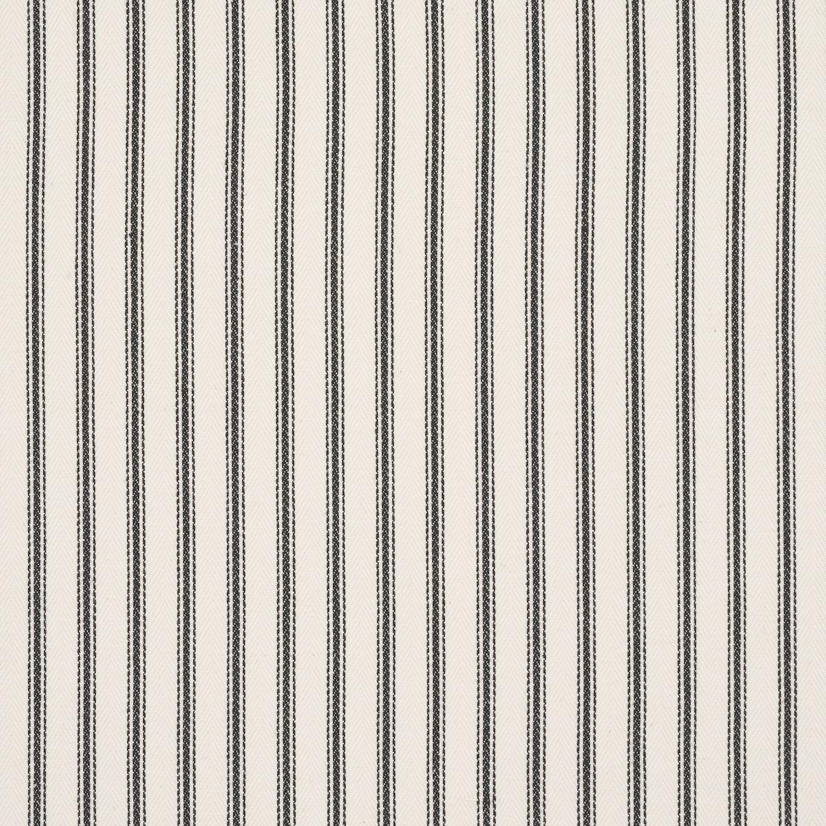 Schumacher Griffin Ticking Stripe Black & White Fabric