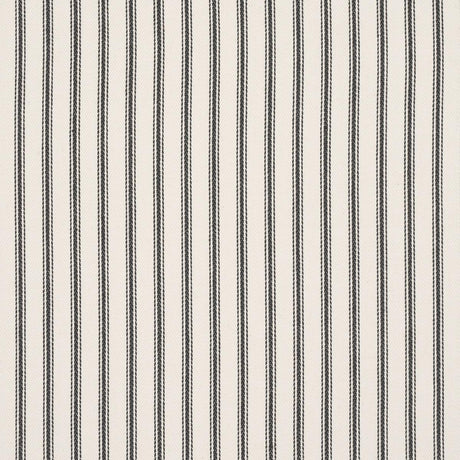 Schumacher Griffin Ticking Stripe Black & White Fabric