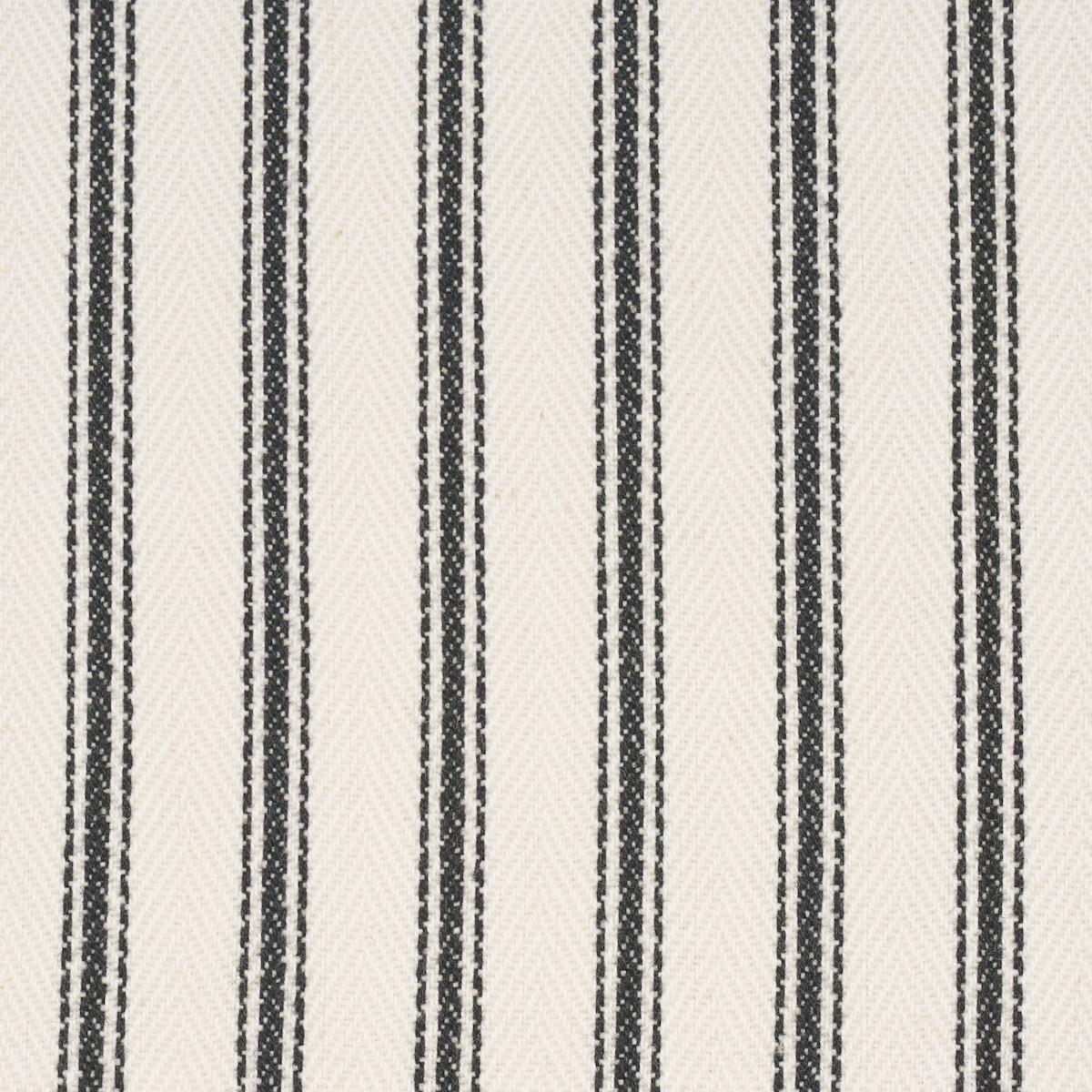 Schumacher Griffin Ticking Stripe Black & White Fabric