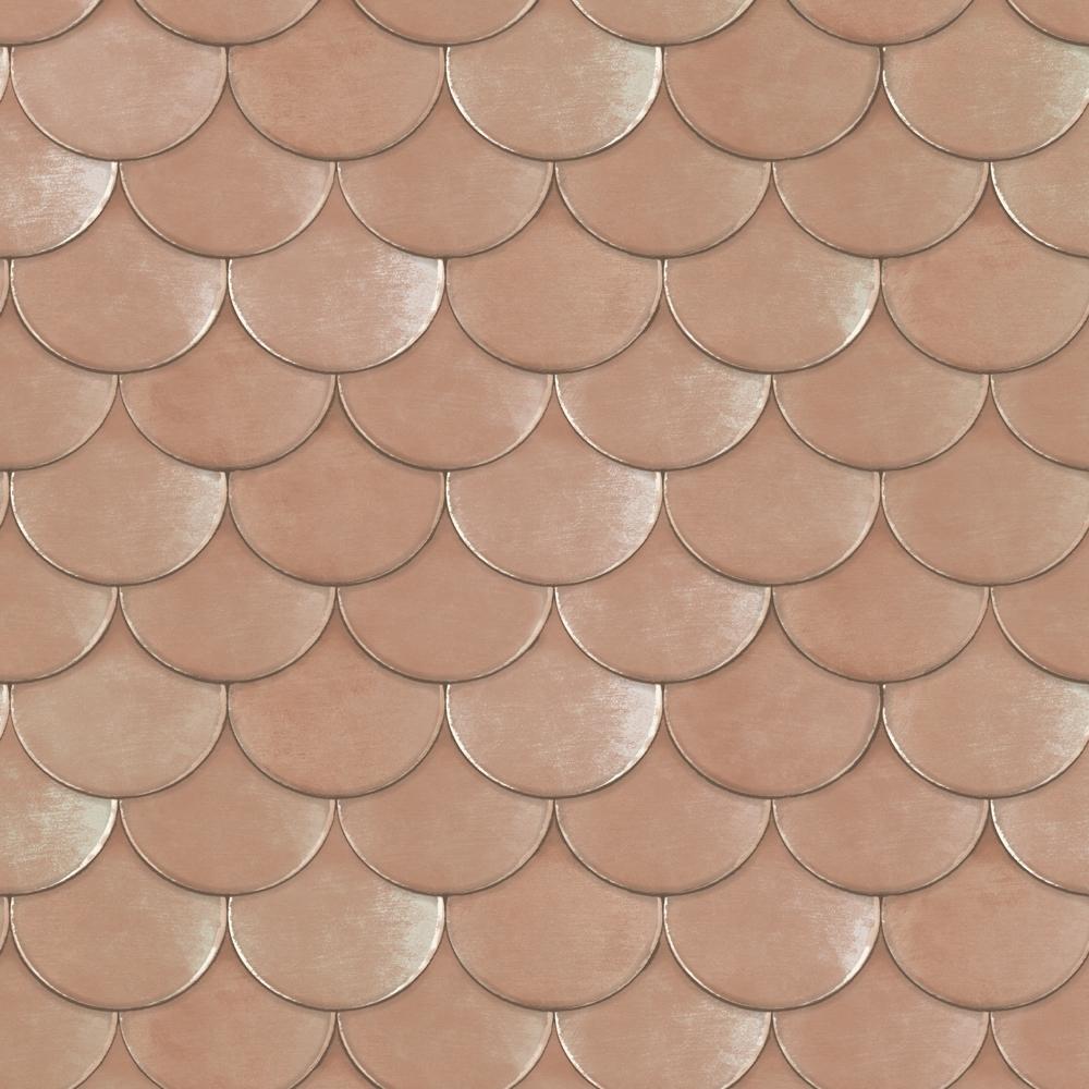 Tempaper Mermaid Shells by Genevieve Gorder Metallic Blush Peel and Stick Wallpaper, 56 sq. ft.