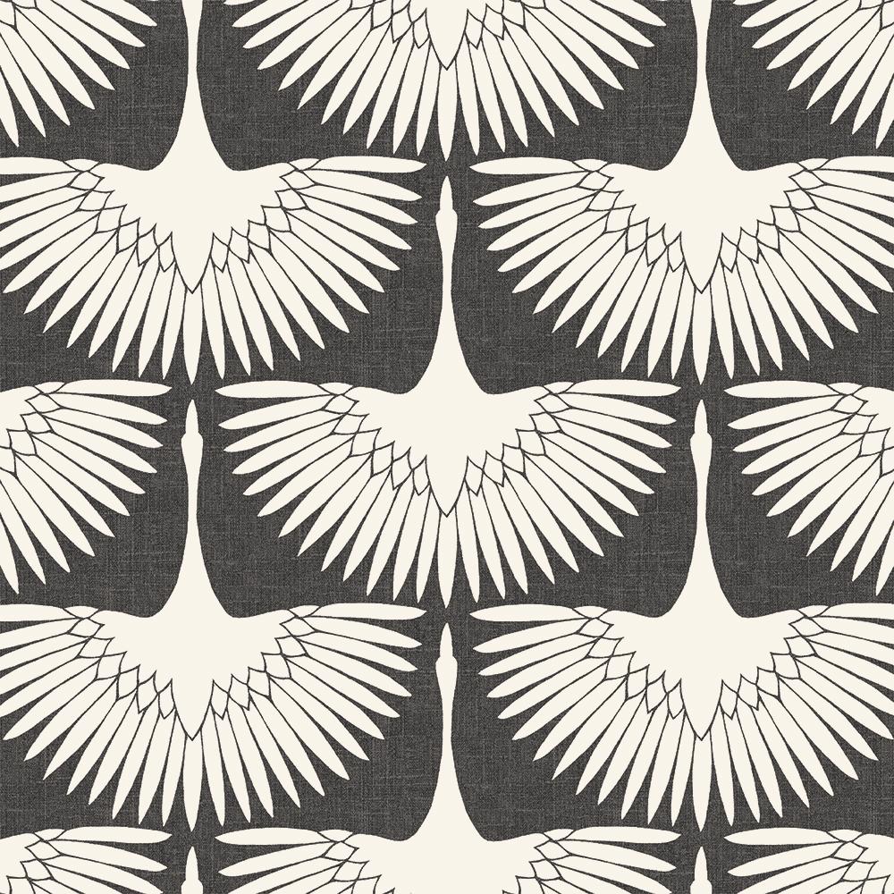 Tempaper Cranes by Genevieve Gorder Grey Peel and Stick Wallpaper, 56 sq. ft.