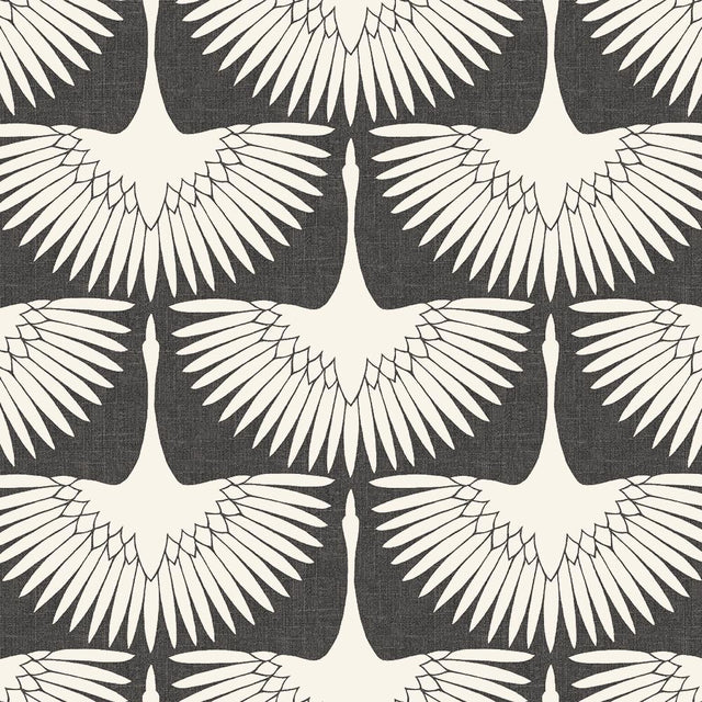 Tempaper Cranes by Genevieve Gorder Grey Peel and Stick Wallpaper, 56 sq. ft.
