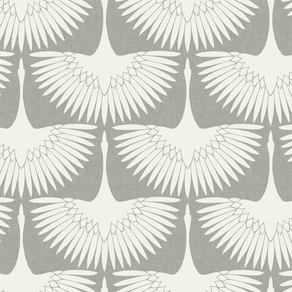 Tempaper Cranes by Genevieve Gorder Light Grey Peel and Stick Wallpaper, 56 sq. ft.