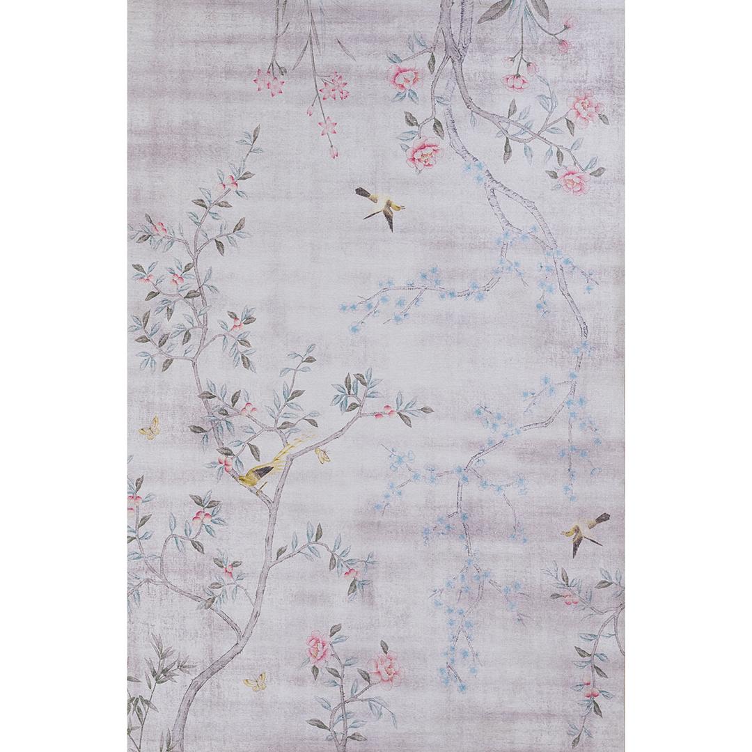 Tempaper Chinoiserie Blossom Sterling Silver 8' x 10' Indoor/Outdoor Area Rug