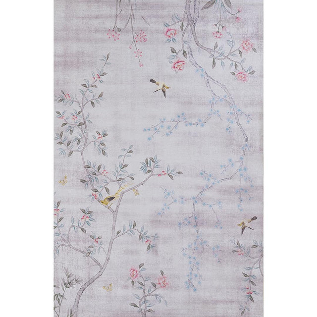 Tempaper Chinoiserie Blossom Sterling Silver 8' x 10' Indoor/Outdoor Area Rug
