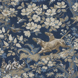 Schumacher Hound Meadow Indigo Fabric