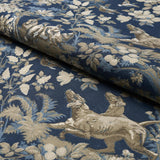 Schumacher Hound Meadow Indigo Fabric