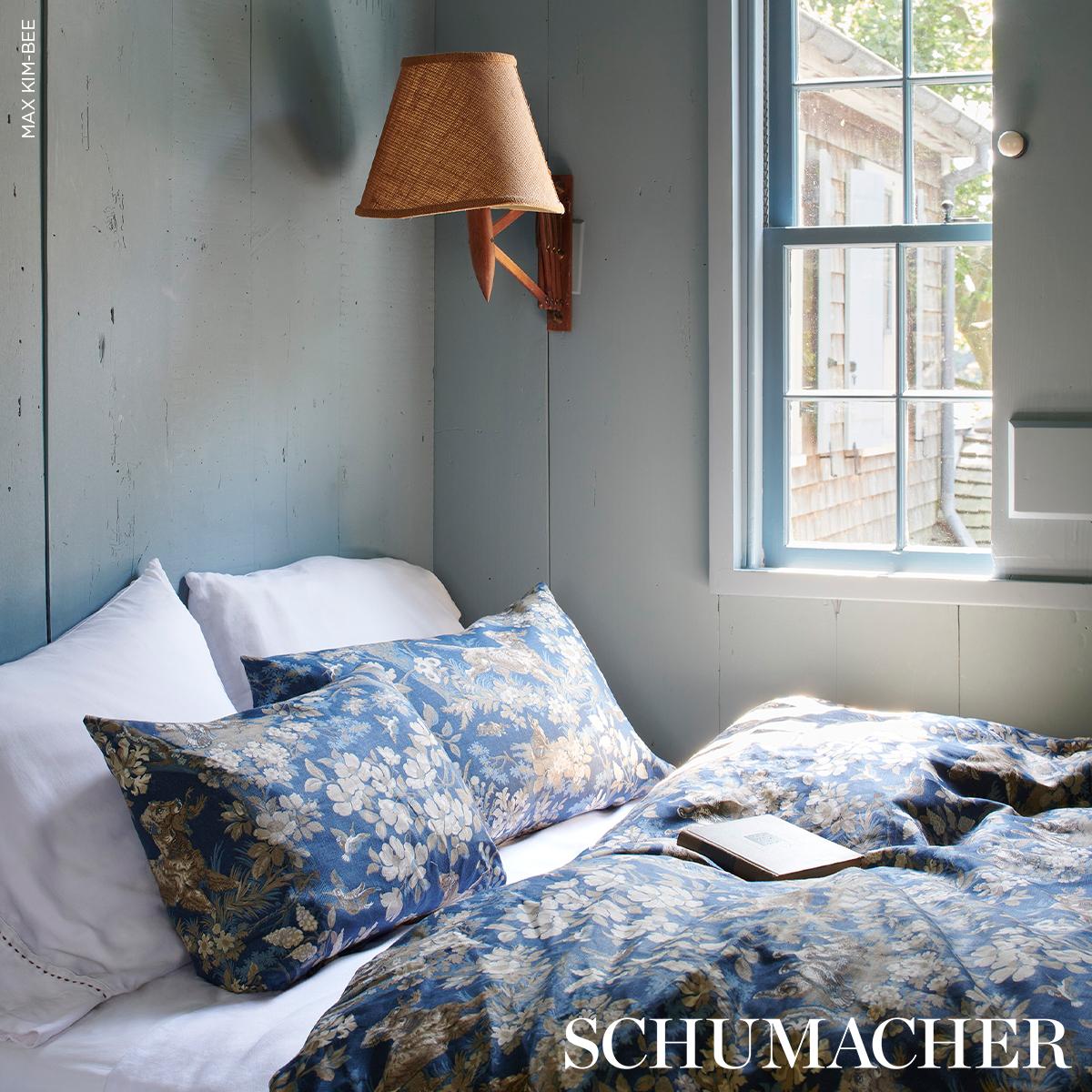 Schumacher Hound Meadow Indigo Fabric