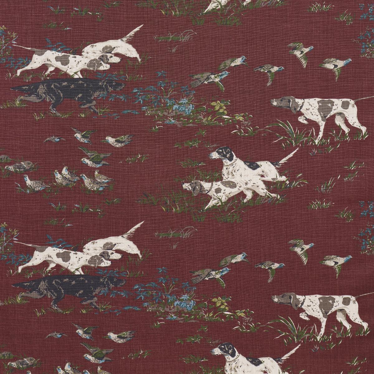 Schumacher Pointers Burgundy Fabric