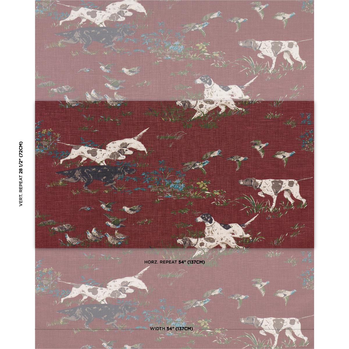 Schumacher Pointers Burgundy Fabric