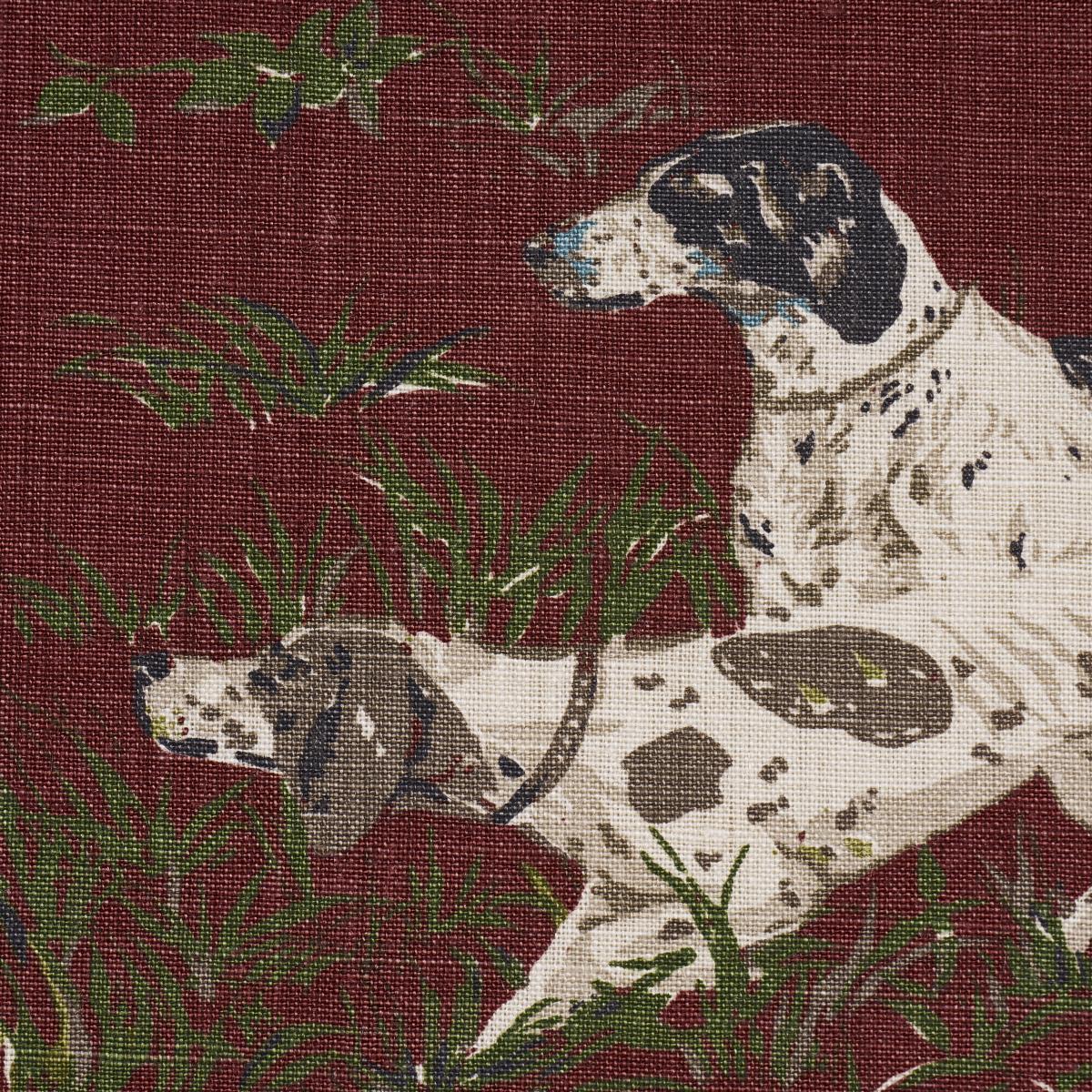 Schumacher Pointers Burgundy Fabric