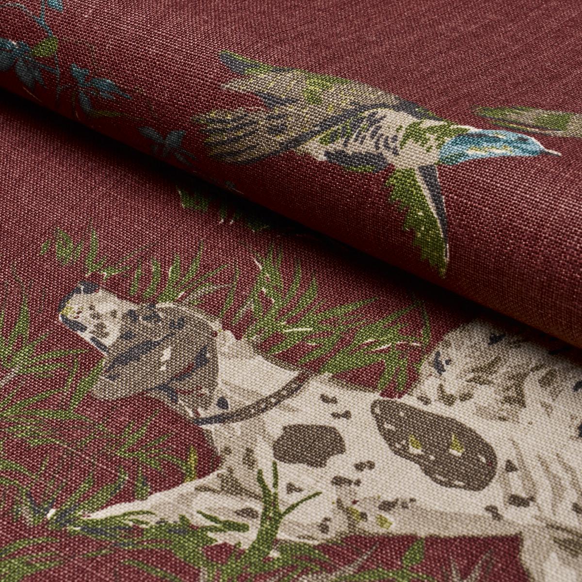 Schumacher Pointers Burgundy Fabric