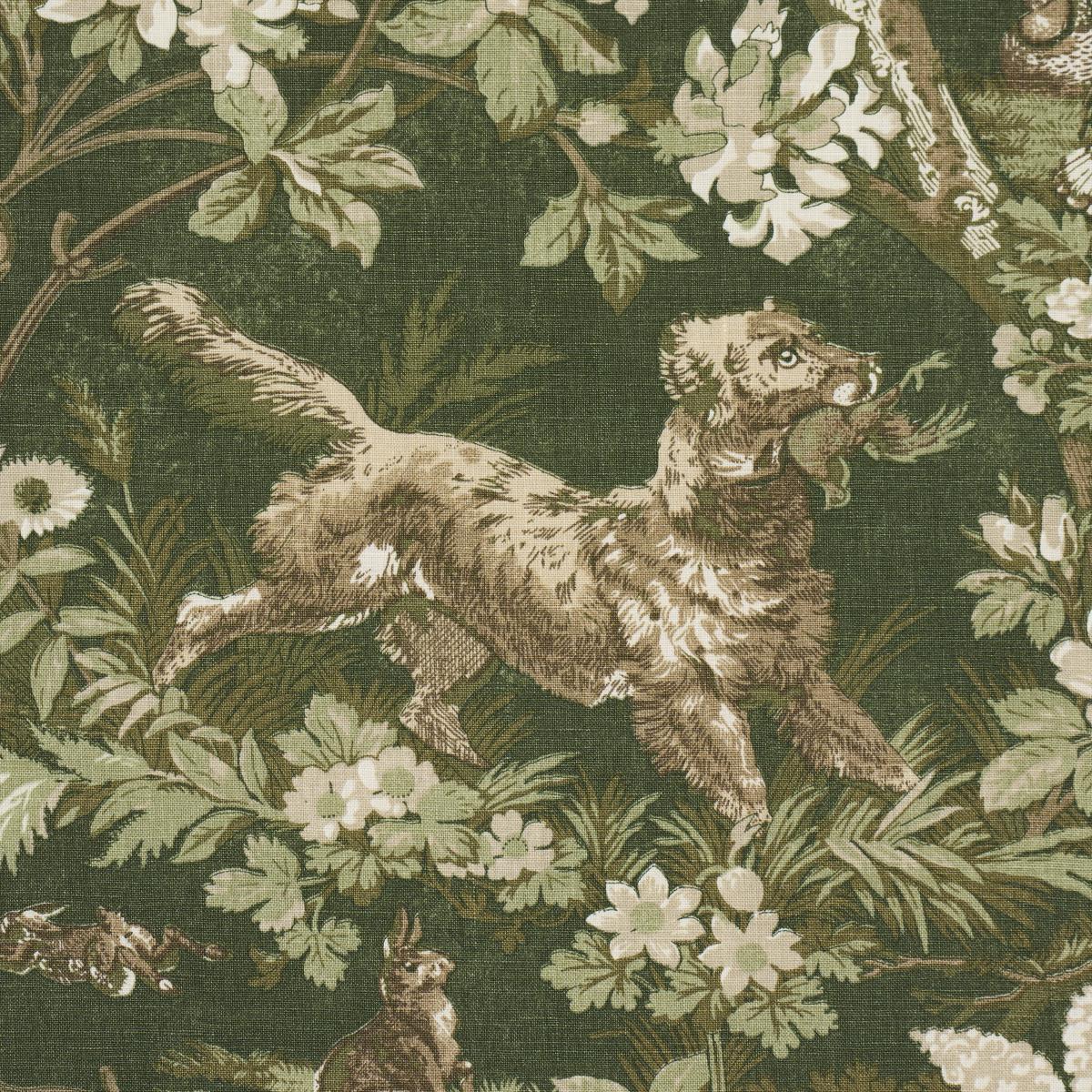 Schumacher Hound Meadow Forest Fabric