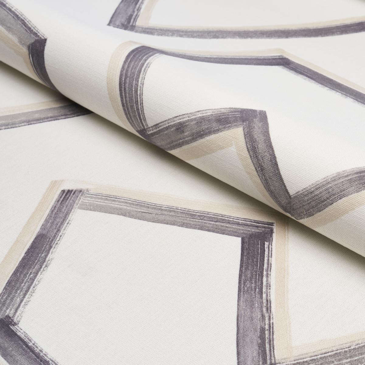 Schumacher Enzo Print Graphite Fabric