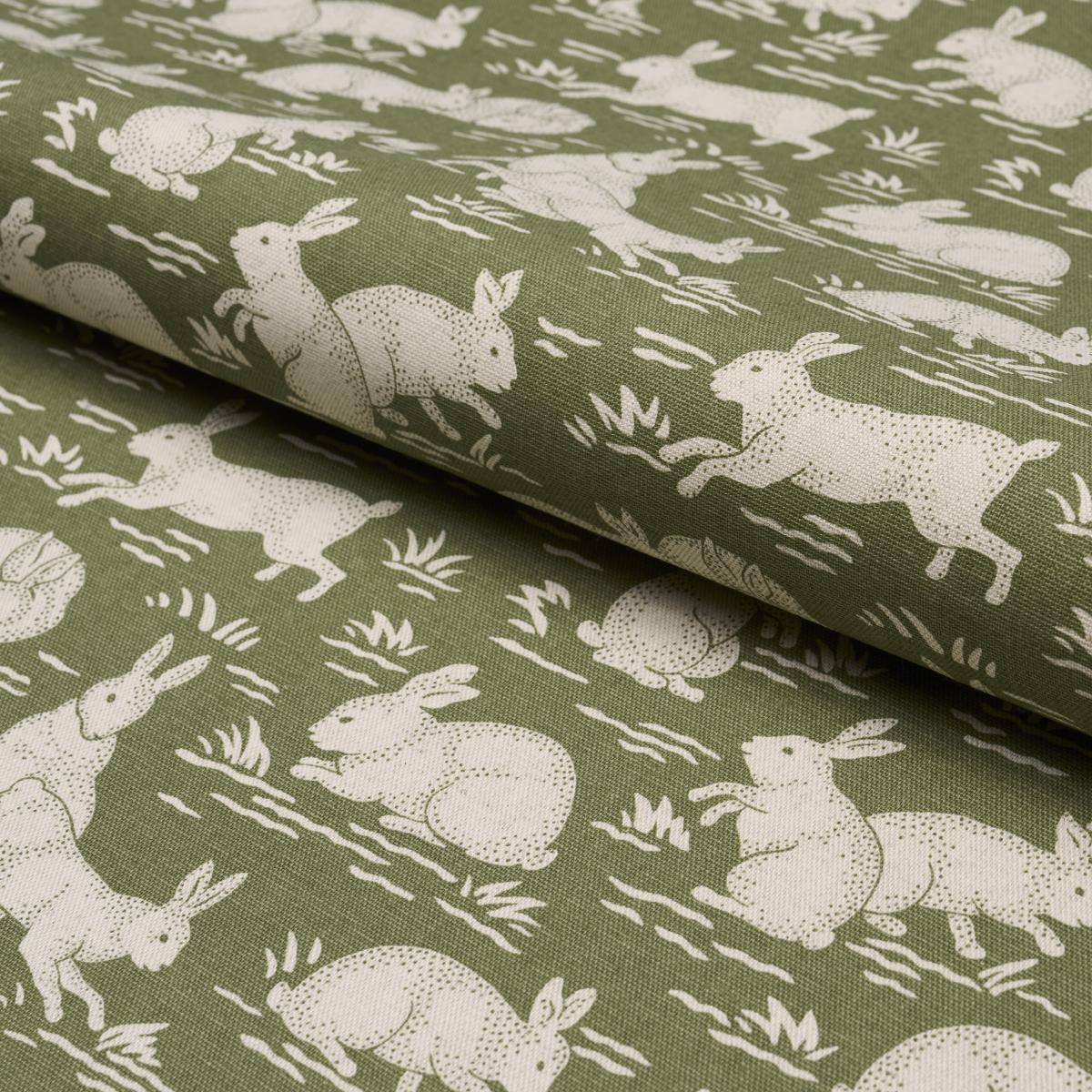 Schumacher Cottontails Moss Fabric