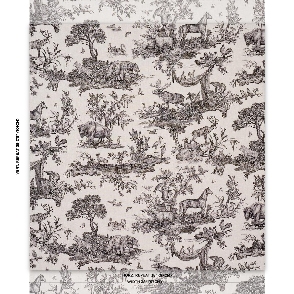 Schumacher Western Toile Carbon Fabric