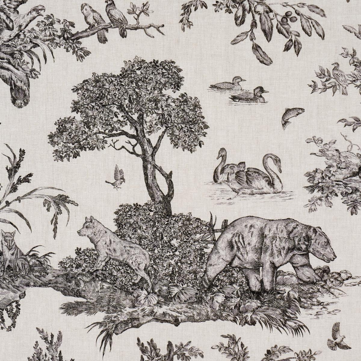 Schumacher Western Toile Carbon Fabric