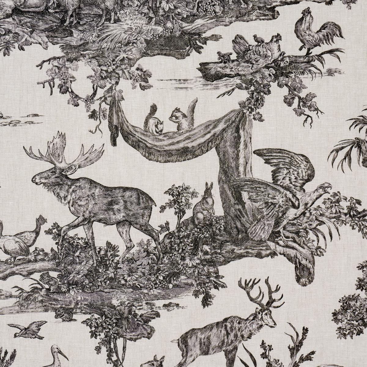 Schumacher Western Toile Carbon Fabric