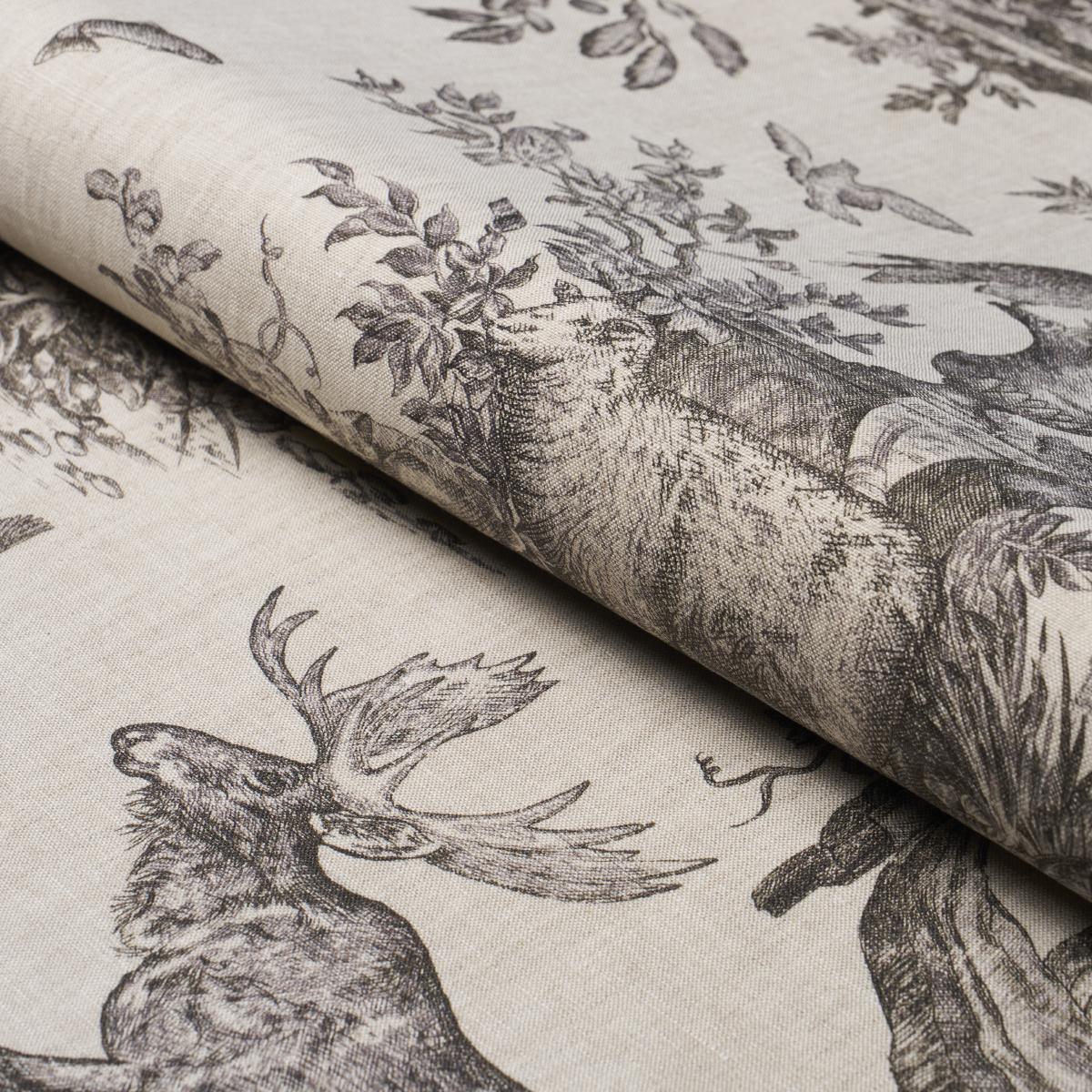 Schumacher Western Toile Carbon Fabric