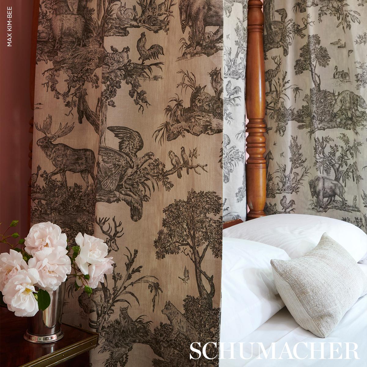Schumacher Western Toile Carbon Fabric