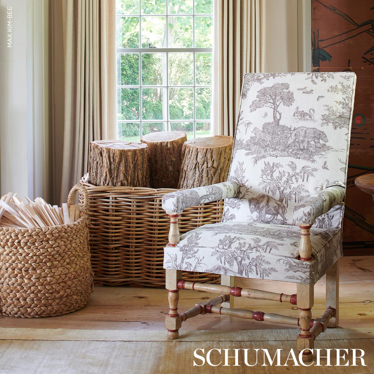 Schumacher Western Toile Carbon Fabric