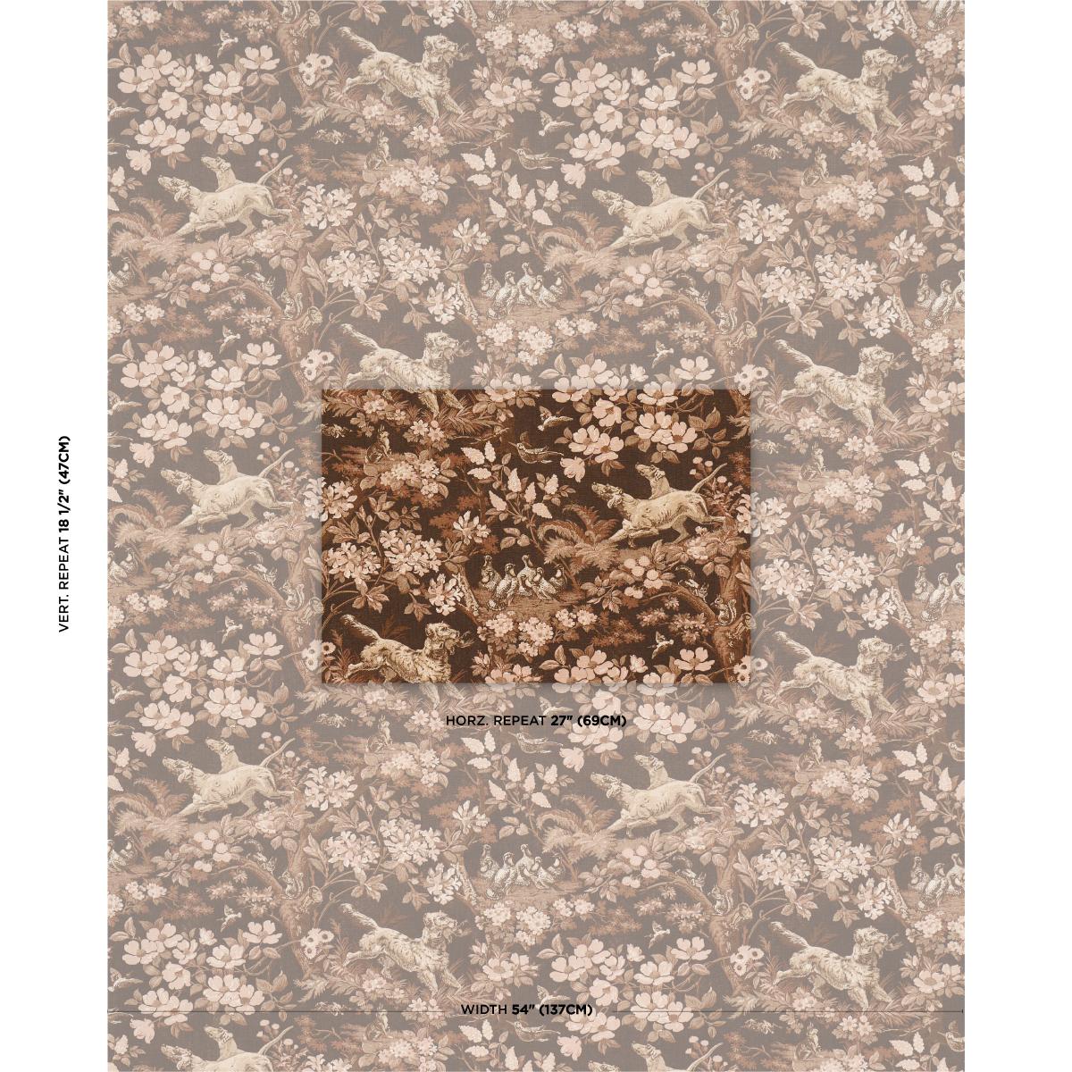 Schumacher Hound Meadow Sepia Fabric