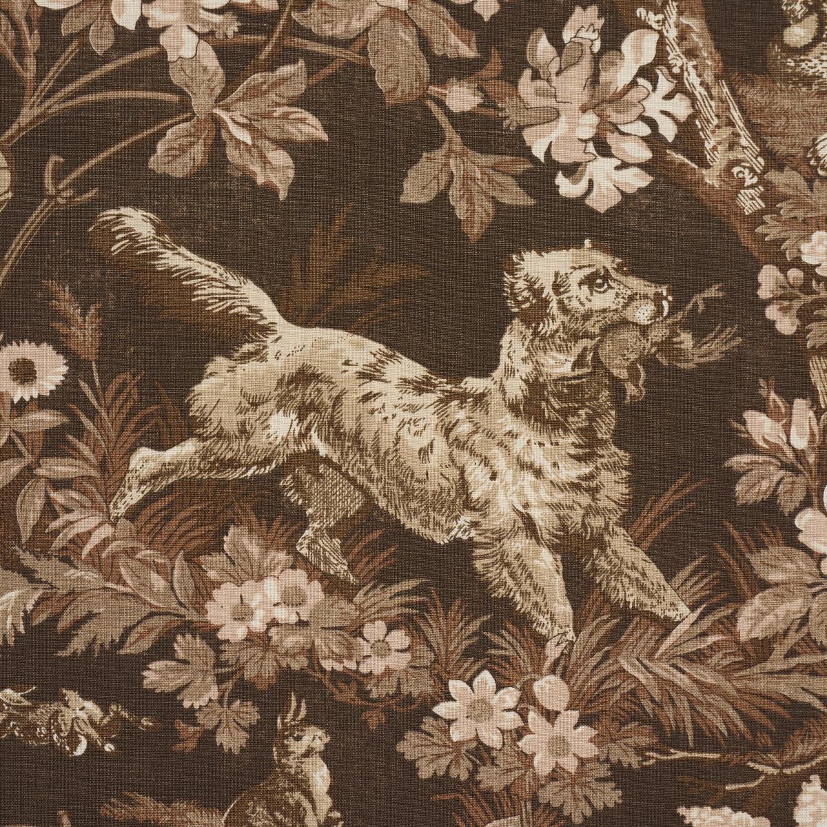 Schumacher Hound Meadow Sepia Fabric