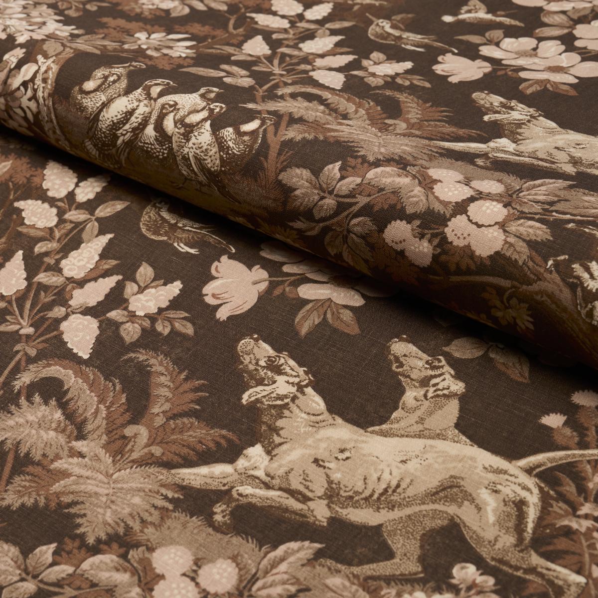 Schumacher Hound Meadow Sepia Fabric