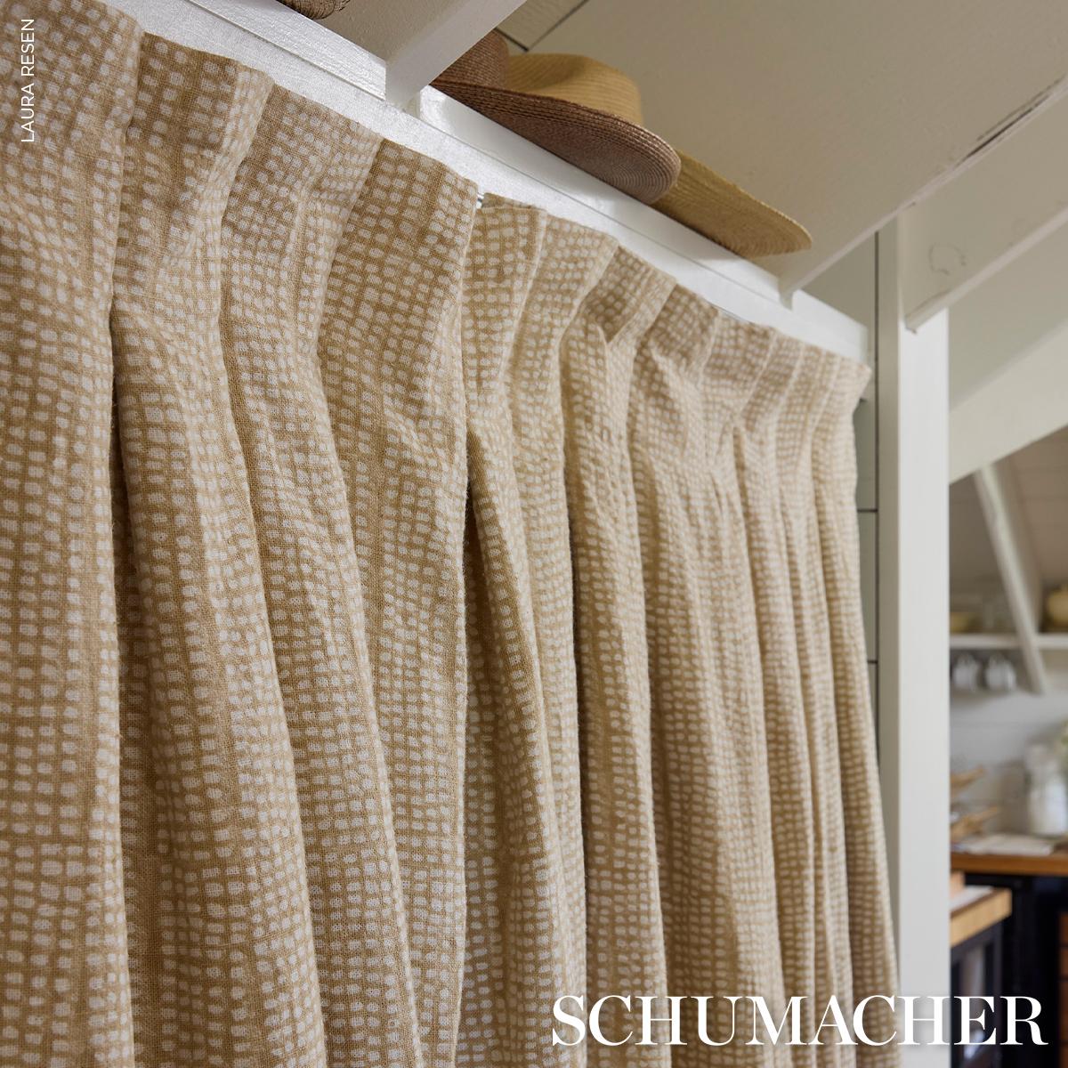 Schumacher Noland Block Print Sand Fabric